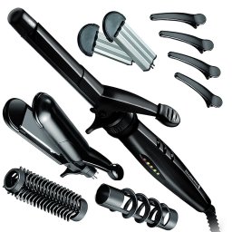 Ondulator Remington S8670, 5 in 1 accesorii, Invelis Ceramic, Negru