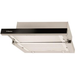 Hota telescopica Hansa OTS6226IH, 60 cm, 380 m3/h, 2 motoare, 2 filtre aluminiu, 3 trepte, iluminare, inox / negru