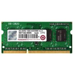 Transcend SODIMM, 2GB, 1600MHz, DDR3, CL11