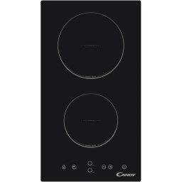 Plita incorporabila domino Candy CDH30, Vitroceramica, 2 zone de gatit, Control Touch, Timer, Negru