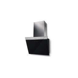 Hota decorativa, tangetiala, Faber, DAISY EG6 LED BK A55, 55 cm, 550 m3h, 70 dB, 1 motor, clasa C, touch, Led, fitru aluminiu, negru-inox, 330.0529.561