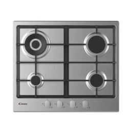 Plita incorporabila Candy CHG6BR4WX, Gaz, 4 Arzatoare, Aprindere electrica, Siguranta arzatoare, Inox