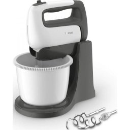 Mixer cu bol Tefal Prep'Mix+ HT464138, 500 W, 2.5L, 5 trepte viteza, functie turbo, 2 teluri inox, 2 carlige inox, bol auto-rotativ