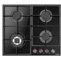 Plita incorporabila Hansa BHKS631540, Gaz, 4 Arzatoare, Negru