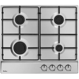 Plita incorporabila Amica PGA6100BpR, 4 Arzatoare pe Gaz, Control mecanic, Inox