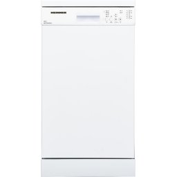 Masina de spalat vase Heinner HDW-FS4505WE++, 10 Seturi, 5 programe, Clasa E, Half load, Aquastop, 45 cm, Alb