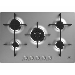 Plita incorporabila Master Kitchen MKHG 7541EDS-FTCXS, Gaz, 5 arzatoare, Gratare fonta, Arzator coroana tripla, Aprindere electica integrata, Sistem siguranta, 75 cm, Inox