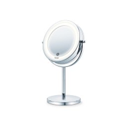 Oglinda cosmetica Beurer BS 55, 18 LED-uri, 13 cm diametru, Argintiu