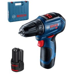 Masina de gaurit si insurubat Bosch Professional GSR 12V-30 - cu 2 acumulatori Li-Ion, 12 V, 2 Ah, 30 Nm, motor fara perii, led iluminare, valiza plastic