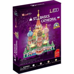 Puzzle 3D Cubic Fun LED - Catedrala St. Basil, 224 piese