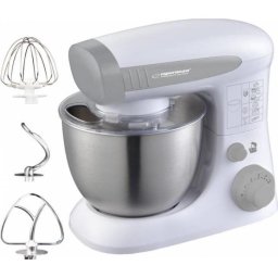 Robot de bucatarie Esperanza EKM024, 800W, 6 Viteze, Miscare Eliptica, Bol Inox 4 l, Alb/Argintiu