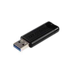 Memorie USB 3.0 Verbatim 128 GB Pinstripe , retractabila, neagra