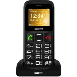 Telefon Mobil MaxCom Comfort MM426, Buton SOS, 2G, Dual SIM, Negru