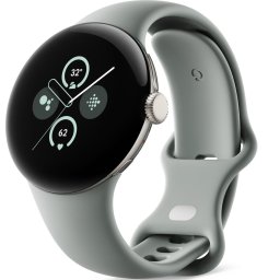 Smartwatch Google Pixel Watch 2, Display AMOLED 1.2", Procesor Qualcomm 5100, 2GB RAM, 32GB Flash, Bluetooth, Wi-Fi, GPS, NFC, Rezistent la apa 5 ATM, Hazel-Auriu