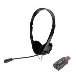 Casca cu microfon Spacer SPK-223, Stereo, 3.5 mm, Negru