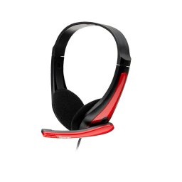 Casca cu microfon Spacer SPK-507, Stereo, 3.5 mm, Rosu/Negru