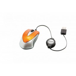Mouse VERBATIM MINI VOLCANIC, cu fir, USB, Optic, Butoane-scroll 3-1, 1000 dpi, Maro, "49023