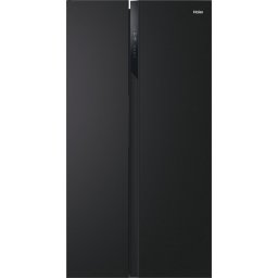 Frigider Side by side Haier HSR3918ENPB, 528 l, Total No Frost, Motor Inverter, Multi Air Flow, Display, Super cooling, Super freezing, Clasa E, H 177 cm, Negru