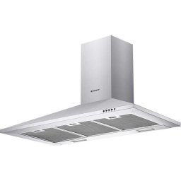 Hota decorativa Candy CCE119/1X, 305 m³/h C, 1 motor, latime 90 cm, argintiu