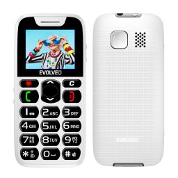 Evolveo EasyPhone, telefon mobil pentru seniori cu suport de incarcare, 32 MB, 2G, Alb