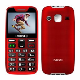 Evolveo EasyPhone XR, telefon mobil pentru seniori cu suport de incarcare, Rosu