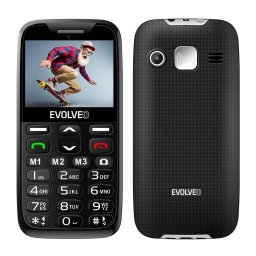 Evolveo EasyPhone XR, telefon mobil pentru seniori cu suport de incarcare, 32 MB RAM, 2G, Negru