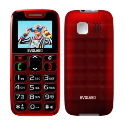 Evolveo EasyPhone, telefon mobil pentru seniori cu suport de incarcare, Rosu