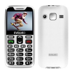 Evolveo EasyPhone XR, telefon mobil pentru seniori cu suport de incarcare, Alb