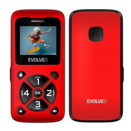Evolveo EasyPhone ID, telefon mobil pentru seniori, 32 MB RAM, 2G, Rosu