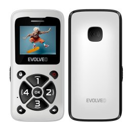 Evolveo EasyPhone ID, telefon mobil pentru seniori, 24 MB RAM, 2G, Alb