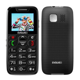 Evolveo EasyPhone, telefon mobil pentru seniori cu suport de incarcare,32 MB, 2G Negru
