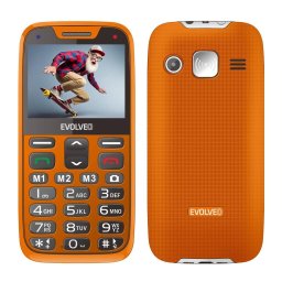 Evolveo EasyPhone XR, telefon mobil pentru seniori cu suport de incarcare, Portocaliu