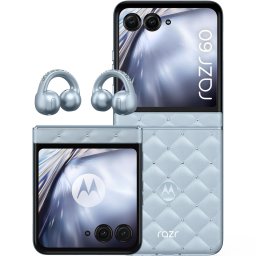 Telefon mobil Motorola razr 60 Swarovski, 6.9 inch - 3.6 inch, Dual SIM, 256GB, 8GB RAM, 5G, + Casti moto buds loop, Ice Melt