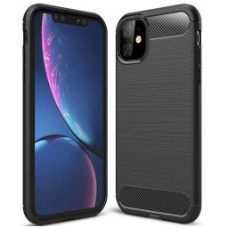 Husa Husa pentru iPhone 12 mini - Techsuit Carbon Silicone - Black