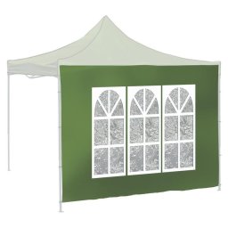Perete lateral impermeabil cu fereasta 3 x 2 m verde pentru pavilioanele Cattara - TT13341