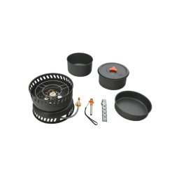 Set pentru gatit in camping 9 piese Cattara Trek aragaz 7.5KW piezo 2 oale tigaie capac maner husa textila - TT13610