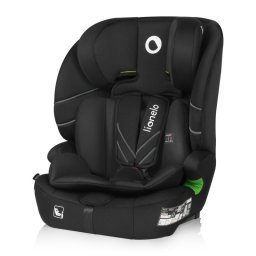 Scaun auto i-Size, Lionelo, Levi Fix, 76 - 150 cm, 1/2/3, ISOFIX + Top Tether, Tetiera reglabila in 10 pozitii, Insertie ergonomica Dri-Seat, Tapiterie lavabila, Testat la impact, Baza lata, Cotiere practice, Conform cu R129, Negru