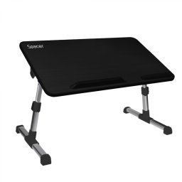 MASUTA SPACER notebook 17, 52x30x1.2cm, inaltime reglabila 24-32cm, inclinare ajustabila pana la 30grade, stopper laptop, armrest/opritor mouse silicon, Negru, SPNS-TABLE-BK