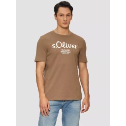 s.Oliver Tricou barbati cu decolteu la baza gatului din bumbac, Regular Fit, Maro (SELECTATI MARIMEA: XL)