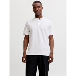 Jack & Jones Tricou polo barbati, din amestec de bumbac, Regular Fit, JJEAUSTIN, Alb (SELECTATI MARIMEA: S)