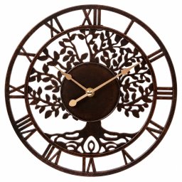 Ceas de perete decorativ Pufo Copacul Vieții, design vintage cu cifre romane, 26 cm