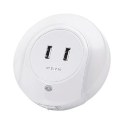 Aigostar - Lampă LED de veghe pentru priză cu USB LED/0,4W/230V