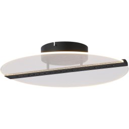 Rabalux 71483 - Plafonieră LED NORAEL LED/20W/230V, 3000 K, Ø 41 cm, negru/sticlă clară