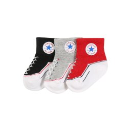 CONVERSE Șosete 'Infant' gri amestecat / roșu / negru / alb