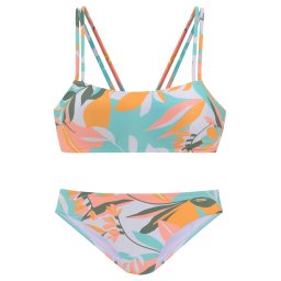 SUNSEEKER Costum de baie două piese turcoaz / verde pin / portocaliu deschis / alb
