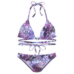 Bruno Banani Costum de baie două piese azur / gri metalic / lila / mov zmeură