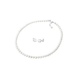 ELLI Set de bijuterii 'Pearl' argintiu / alb