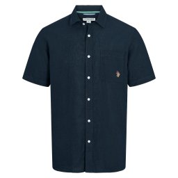U.S. POLO ASSN. Cămașă 'UMFlori' albastru închis / maro deschis / roșu vin