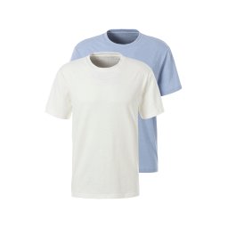 JOHN DEVIN Tricou albastru porumbel / alb murdar