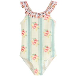 Next Costum de baie întreg verde pin / verde deschis / portocaliu închis